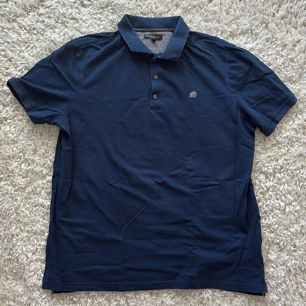 Banana Republic, Extra Large Polo, Navy Blue Elephant